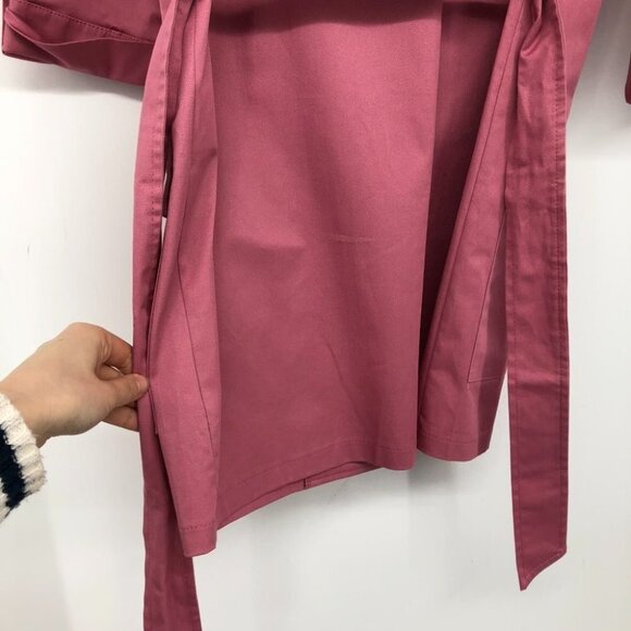 NWT Rinascimento Pink tie waist black buttoned coat four pockets SP - Picture 9 of 15